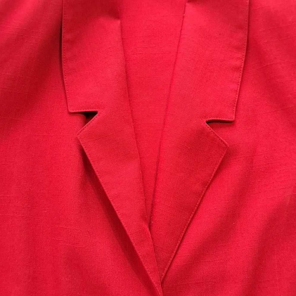 Vintage Block Island by Marina Pappas Red Blazer Suit Jacket 6 Petite Pockets - Picture 11 of 12